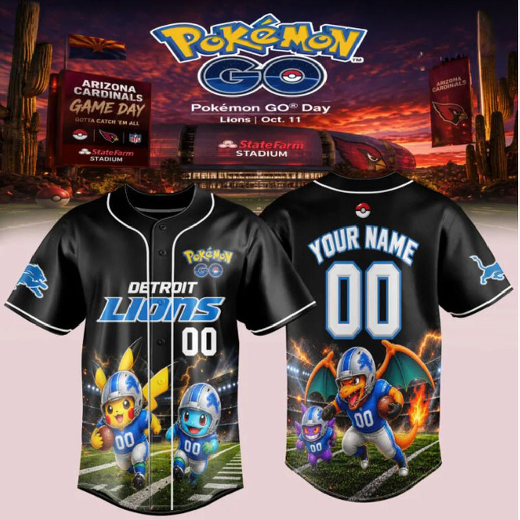 Custom Detroit Lions Pokemon GO Day Baseball Jersey Detroit Football Merch Present For Fans 1 - Unicasport Custom Detroit Lions Pokemon GO Day Baseball Jersey Detroit Football Merch Present For Fans