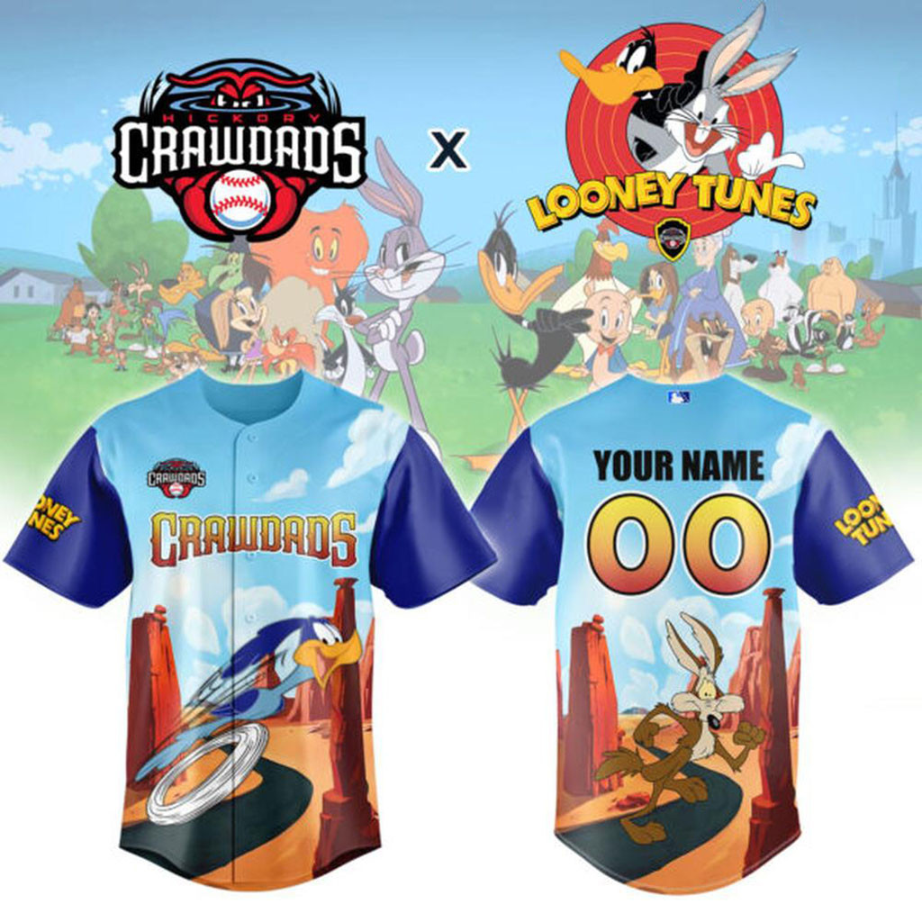 Custom Hickory Crawdads Looney Tunes Night Baseball Jersey Hickory Crawdads Merch Fan Gifts 1 - Unicasport Custom Hickory Crawdads Looney Tunes Night Baseball Jersey Hickory Crawdads Merch Fan Gifts