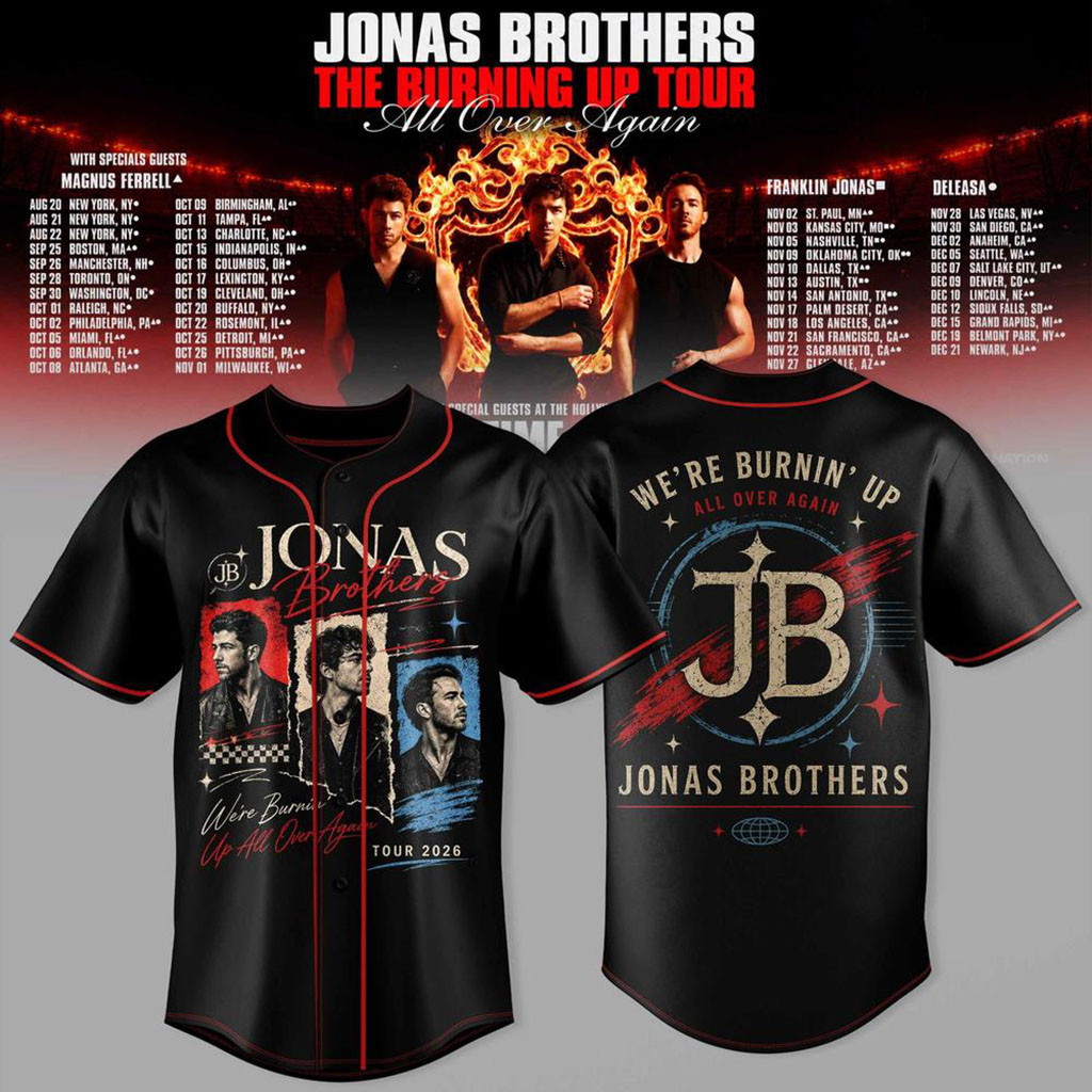 Jonas Brothers Merch The Burning Up Tour All Over Again Baseball Jersey Gifts For Music Lovers 1 - Unicasport Jonas Brothers Merch The Burning Up Tour All Over Again Baseball Jersey Gifts For Music Lovers