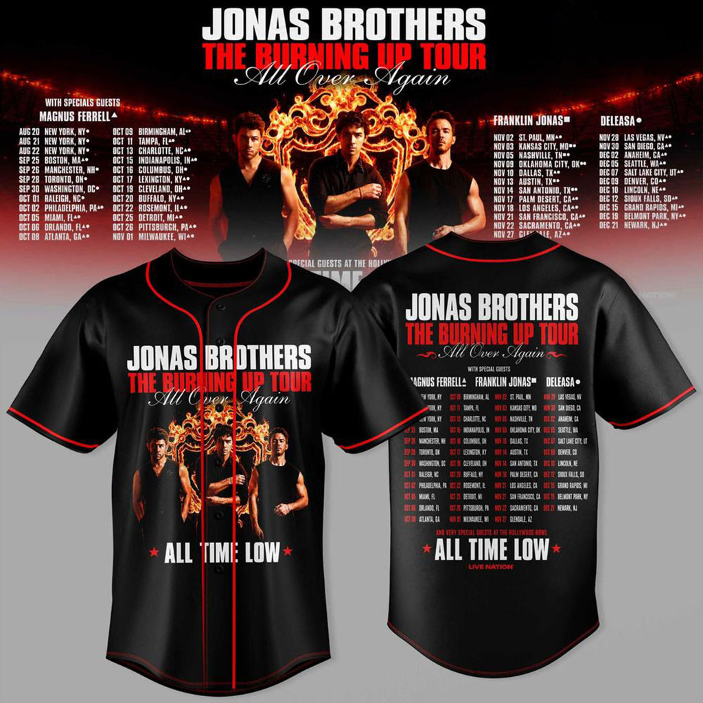 Jonas Brothers The Burning Up Tour All Over Again Baseball Jersey Jonas Brothers Merch Gifts 1 - Unicasport Jonas Brothers The Burning Up Tour All Over Again Baseball Jersey Jonas Brothers Merch Gifts