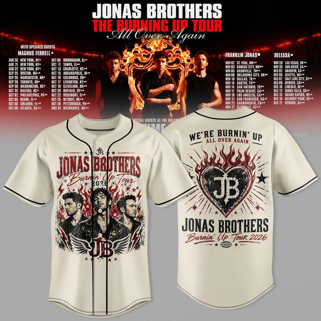 Jonas Brothers Merch The Burning Up Tour All Over Again Jersey Best Gifts For Music Lovers 1 - Unicasport Jonas Brothers Merch The Burning Up Tour All Over Again Jersey Best Gifts For Music Lovers