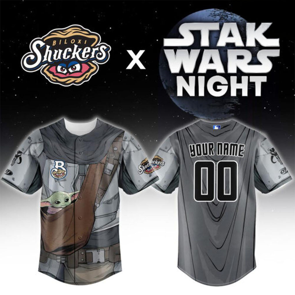 Personalized Biloxi Shuckers Star Wars Night Grogu Baseball Jersey Biloxi Shuckers Merch Gifts 1 - Unicasport Personalized Biloxi Shuckers Star Wars Night Grogu Baseball Jersey Biloxi Shuckers Merch Gifts