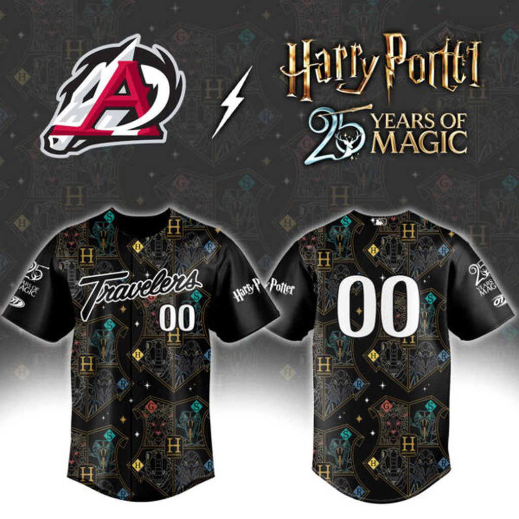 Personalized Arkansas Travelers Harry Potter Night 25 Years of Magic Baseball Jersey Fan Merch 1 - Unicasport Personalized Arkansas Travelers Harry Potter Night 25 Years of Magic Baseball Jersey Fan Merch