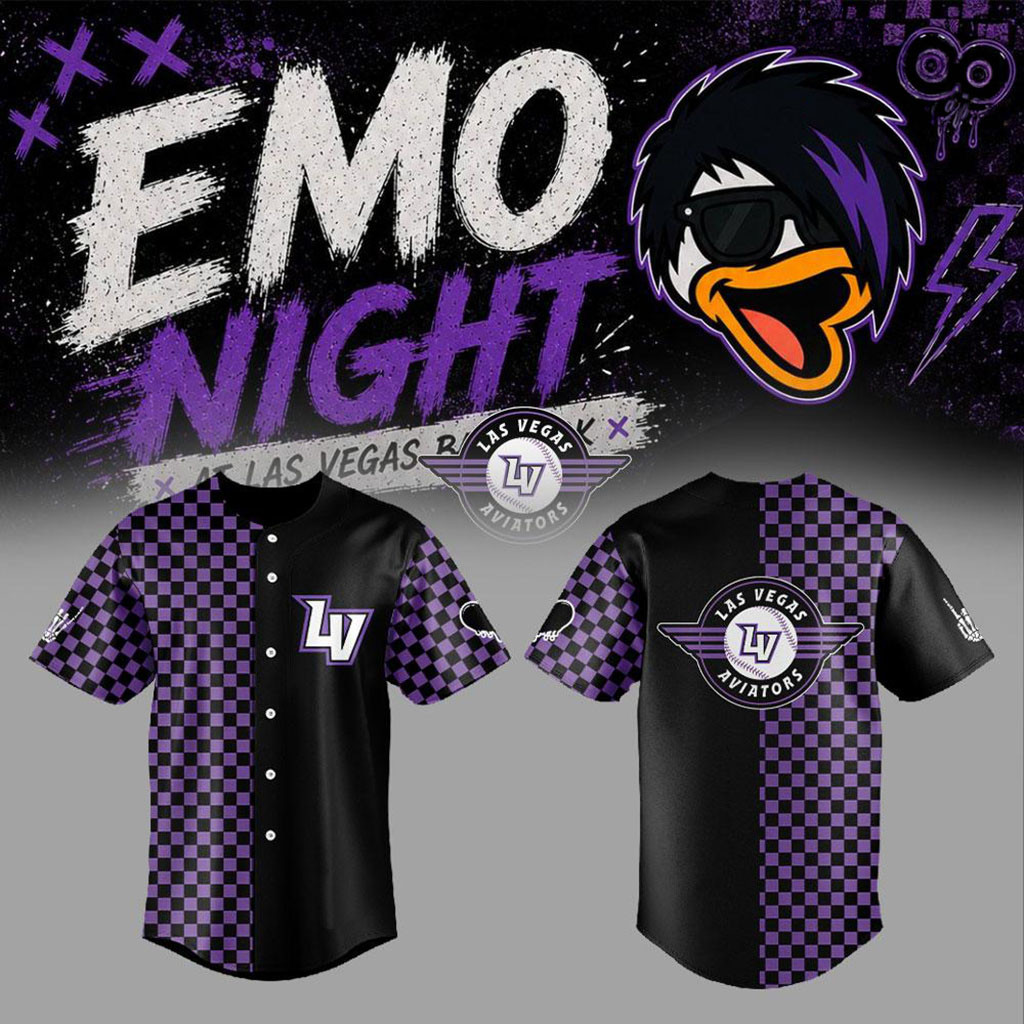 Las Vegas Aviators × EMO Night Baseball Jersey LV Aviators Merch Best Gifts For Baseball Lovers