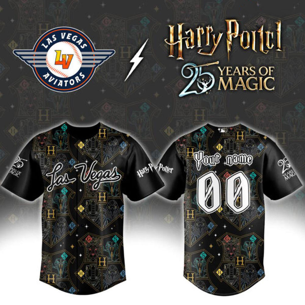 Custom Las Vegas Aviators x Harry Potter 25 Years Of Magic Baseball Jersey Aviators Merch 1 - Unicasport Custom Las Vegas Aviators x Harry Potter 25 Years Of Magic Baseball Jersey Aviators Merch