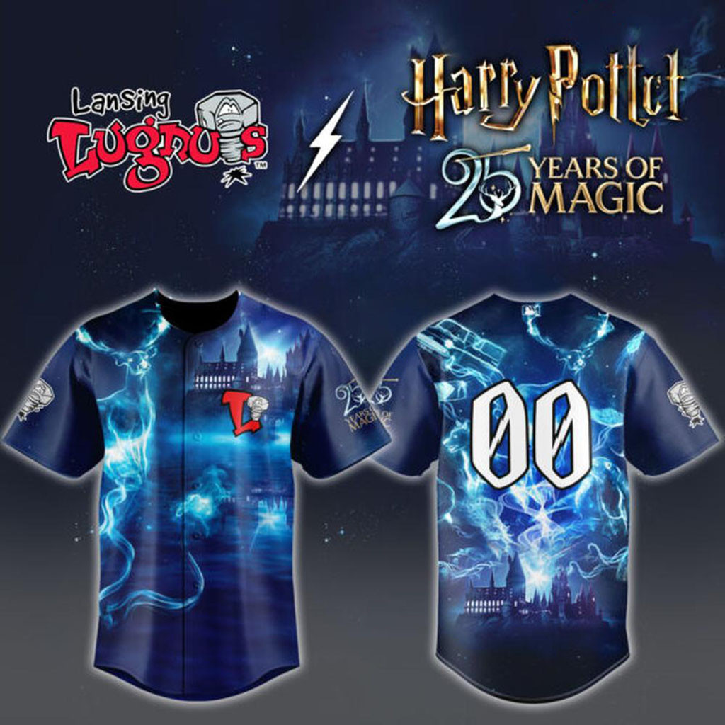 Custom Lansing Lugnuts Harry Potter 25 Years of Magic Baseball Jersey Lansing Lugnuts Merch 1 - Unicasport Custom Lansing Lugnuts Harry Potter 25 Years of Magic Baseball Jersey Lansing Lugnuts Merch