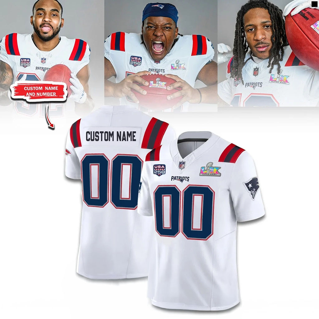 Personalized New England Patriots Super Bowl Lx Jersey Patriots Merch Gifts For Football Fan 1 - Unicasport Personalized New England Patriots Super Bowl Lx Jersey Patriots Merch Gifts For Football Fan