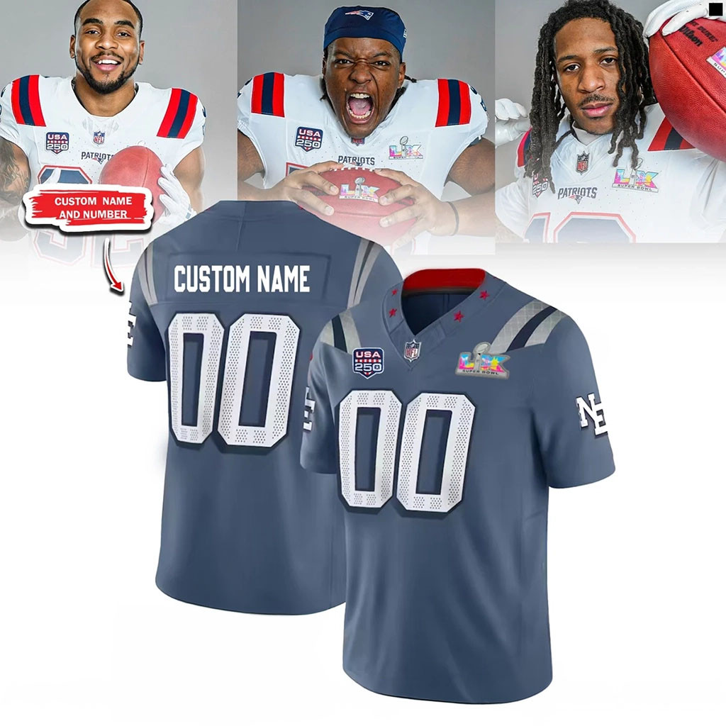 Personalized New England Patriots Super Bowl Lx Jersey Patriots Merch Presents For Football Fans 1 - Unicasport Personalized New England Patriots Super Bowl Lx Jersey Patriots Merch Presents For Football Fans
