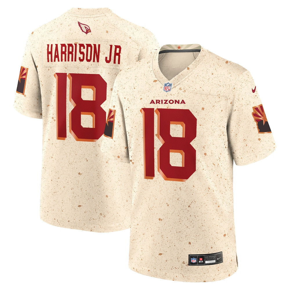 Arizona Cardinals Merch - Men's Marvin Harrison Jr. Natural 2025 Rivalries Collection Game Jersey 1 - Unicasport Arizona Cardinals Merch - Men's Marvin Harrison Jr. Natural 2025 Rivalries Collection Game Jersey