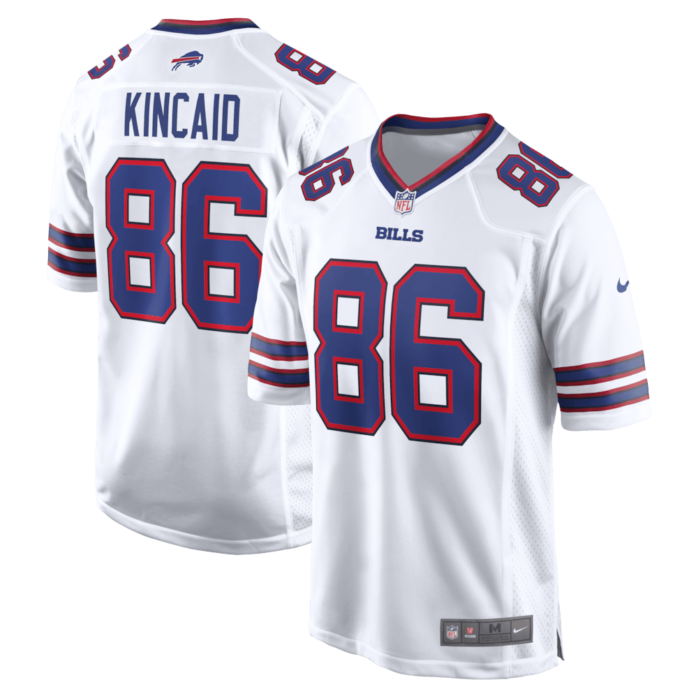 Buffalo Bills Merch - Men's Dalton Kincaid Game Jersey, White - Football Christmas Gift Ideas 1 - Unicasport Buffalo Bills Merch - Men's Dalton Kincaid Game Jersey, White - Football Christmas Gift Ideas