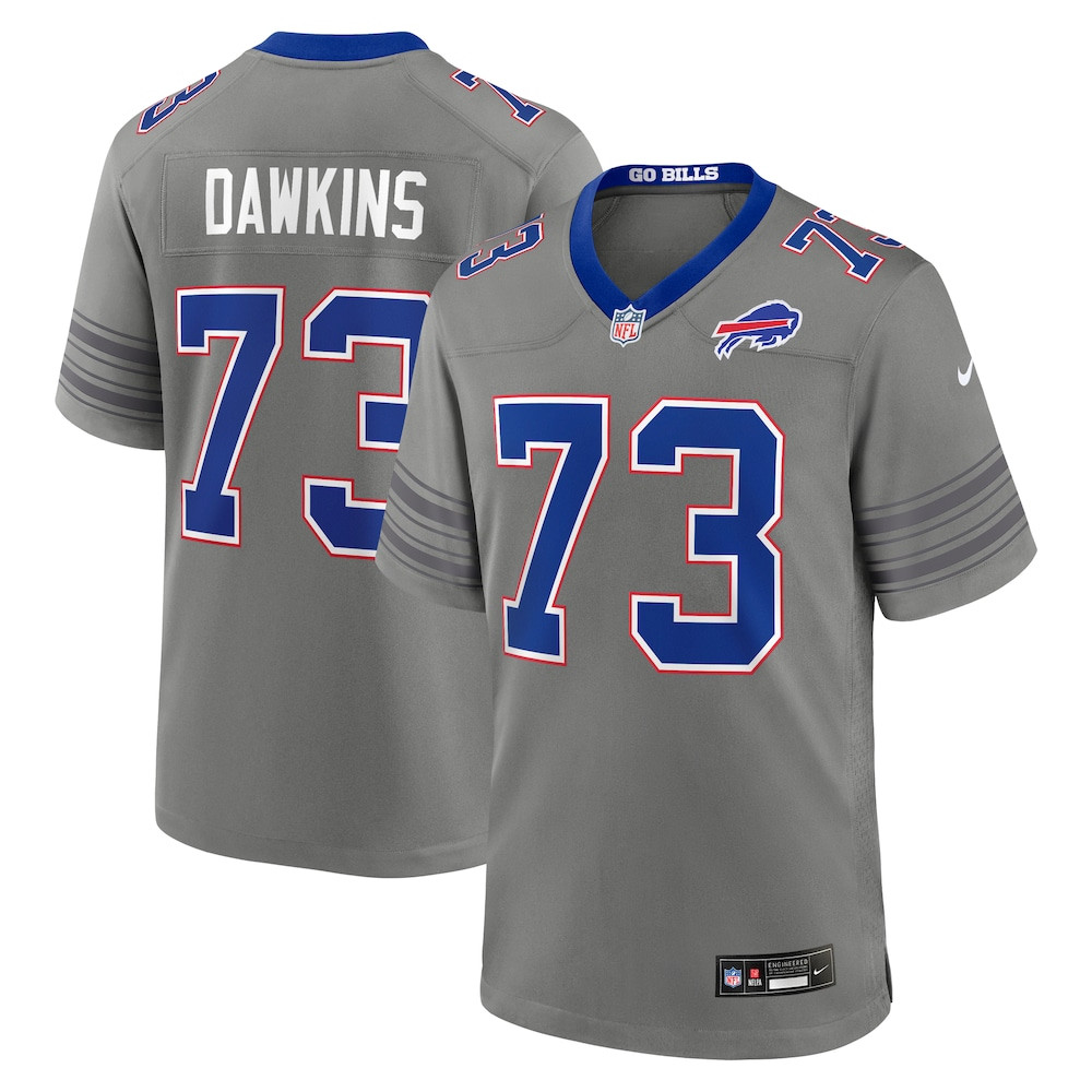 Buffalo Bills Merch - Men's Dion Dawkins Gray Nickel City Game Jersey 1 - Unicasport Buffalo Bills Merch - Men's Dion Dawkins Gray Nickel City Game Jersey