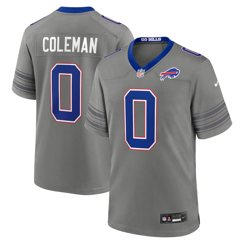 Buffalo Bills Merch - Men's Keon Coleman Gray Nickel City Game Jersey 1 - Unicasport Buffalo Bills Merch - Men's Keon Coleman Gray Nickel City Game Jersey