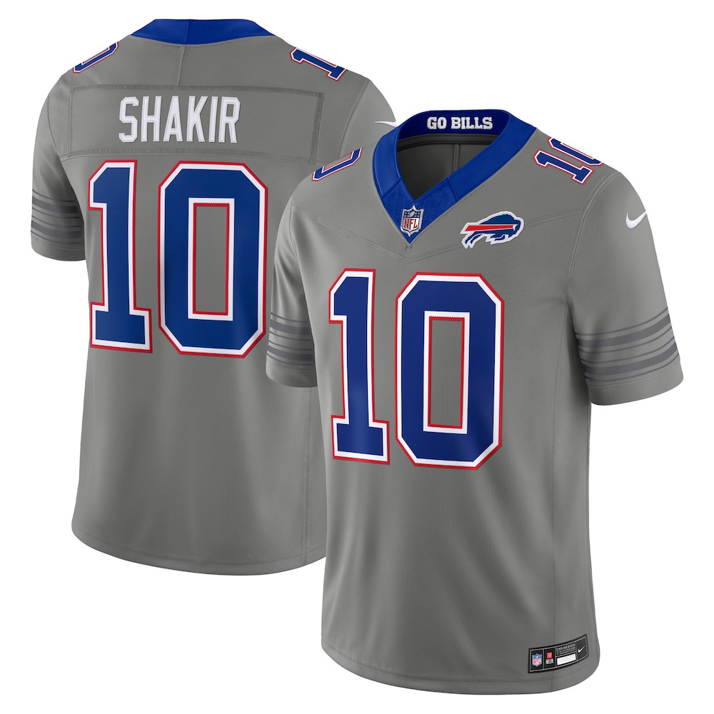 Buffalo Bills Merch - Men's Khalil Shakir Gray Nickel City Vapor F.U.S.E. Stitched Limited Jersey 1 - Unicasport Buffalo Bills Merch - Men's Khalil Shakir Gray Nickel City Vapor F.U.S.E. Stitched Limited Jersey