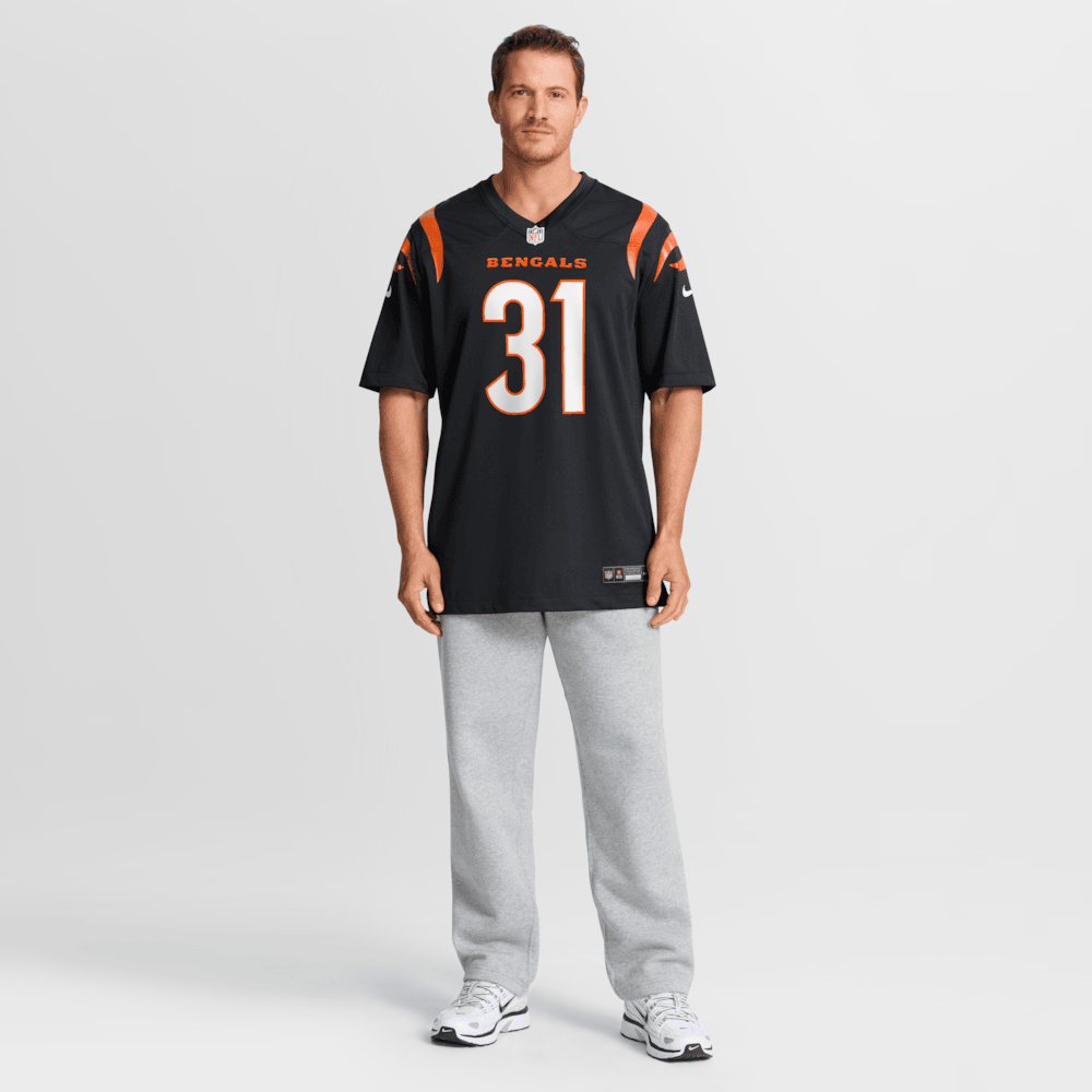 Cincinnati Bengals Merch - Men's Ickey Woods Retired Player Game Jersey, Black 1 - Unicasport Cincinnati Bengals Merch - Men's Ickey Woods Retired Player Game Jersey, Black
