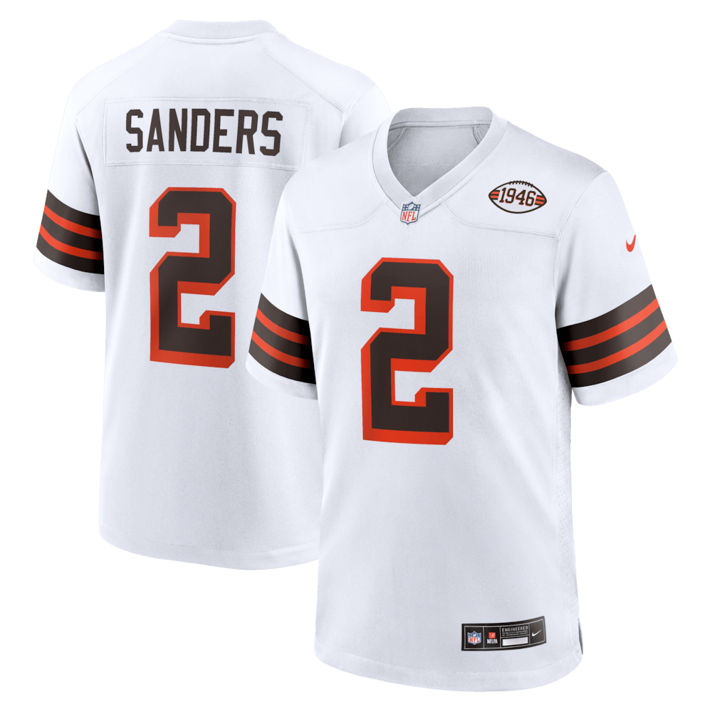 Cleveland Browns Merch - Men's Shedeur Sanders Alternate Game Jersey, White - Football Gift Ideas For Men 1 - Unicasport Cleveland Browns Merch - Men's Shedeur Sanders Alternate Game Jersey, White - Football Gift Ideas For Men