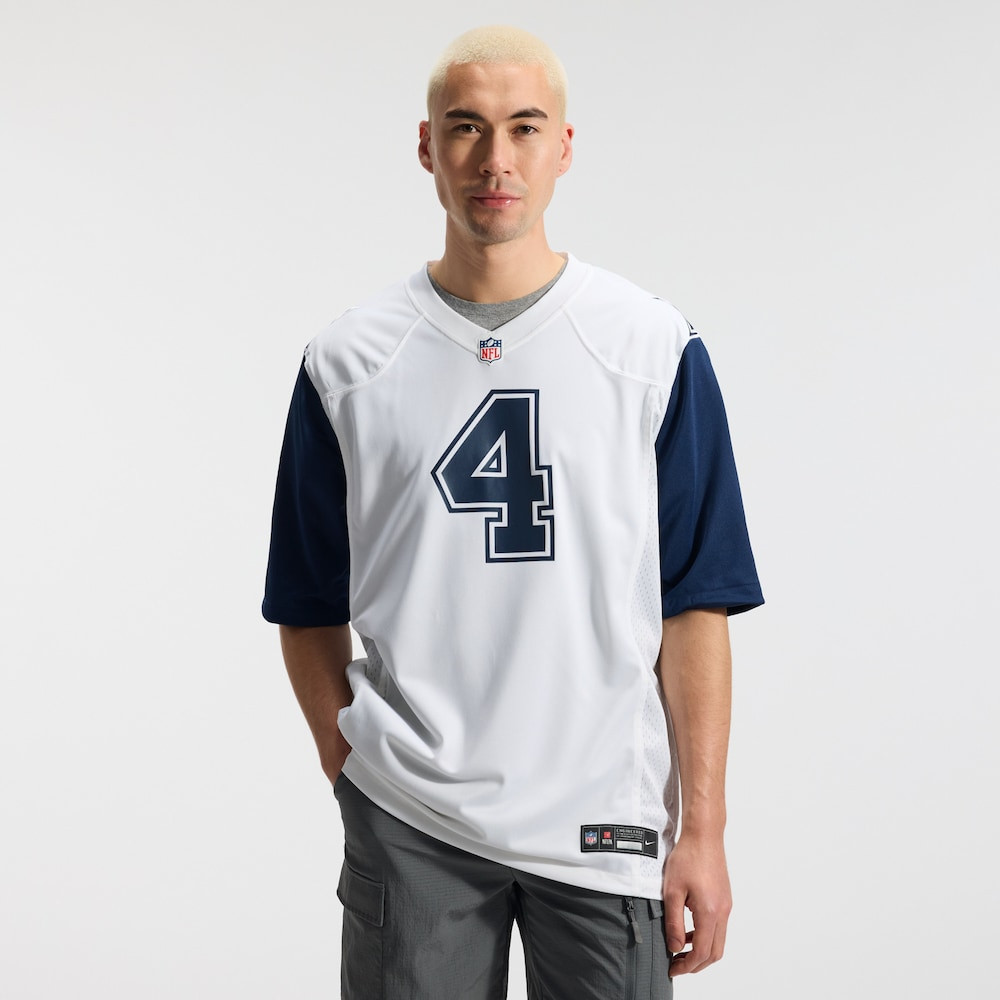 Dallas Cowboys Merch - Men's Dak Prescott Alternate Game Team Jersey, White 1 - Unicasport Dallas Cowboys Merch - Men's Dak Prescott Alternate Game Team Jersey, White