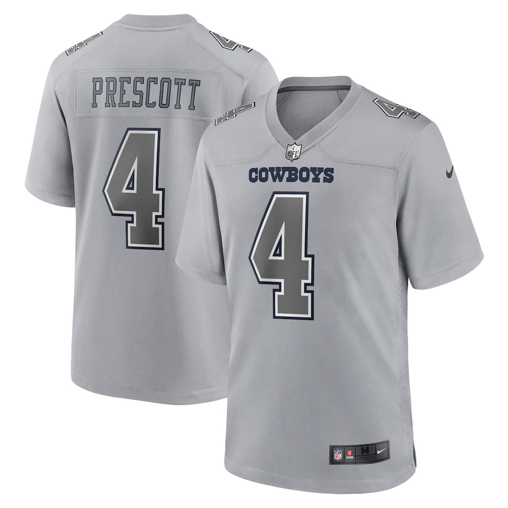 Dallas Cowboys Merch - Men's Dak Prescott Gray Atmosphere Fashion Game Jersey 1 - Unicasport Dallas Cowboys Merch - Men's Dak Prescott Gray Atmosphere Fashion Game Jersey
