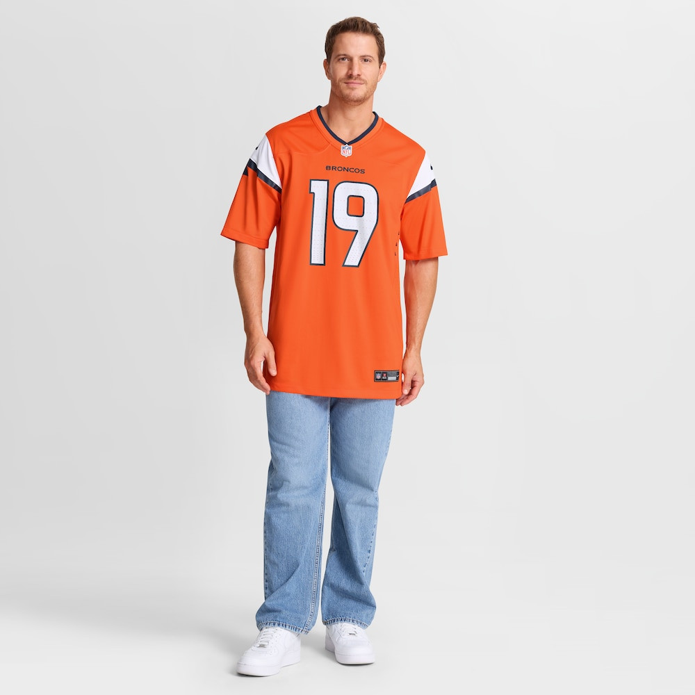 Denver Broncos Merch - Men's Marvin Mims Jr Team Game Jersey, Orange 1 - Unicasport Denver Broncos Merch - Men's Marvin Mims Jr Team Game Jersey, Orange