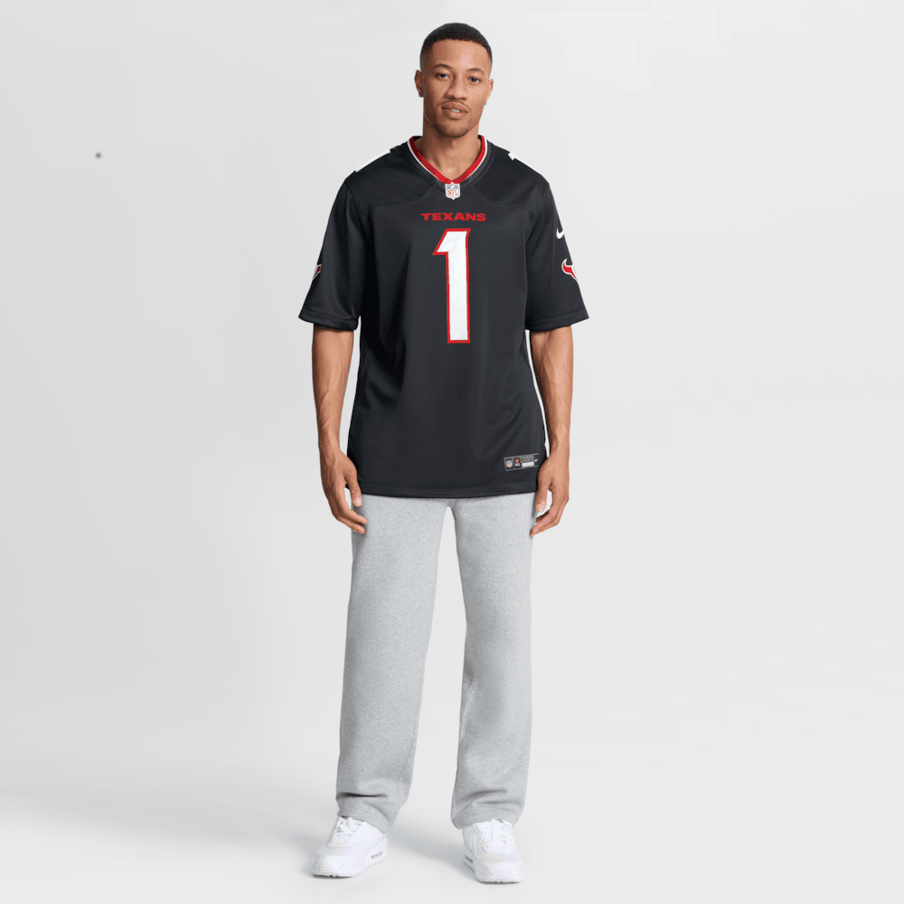 Houston Texans Merch - Men's #1 Dad Game Jersey, Navy 1 - Unicasport Houston Texans Merch - Men's #1 Dad Game Jersey, Navy
