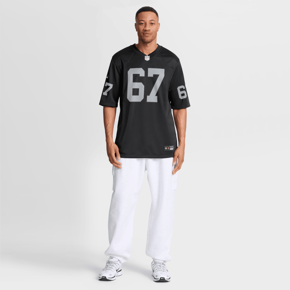 Las Vegas Raiders Merch - Men's Will Putnam Team Game Jersey, Black 1 - Unicasport Las Vegas Raiders Merch - Men's Will Putnam Team Game Jersey, Black