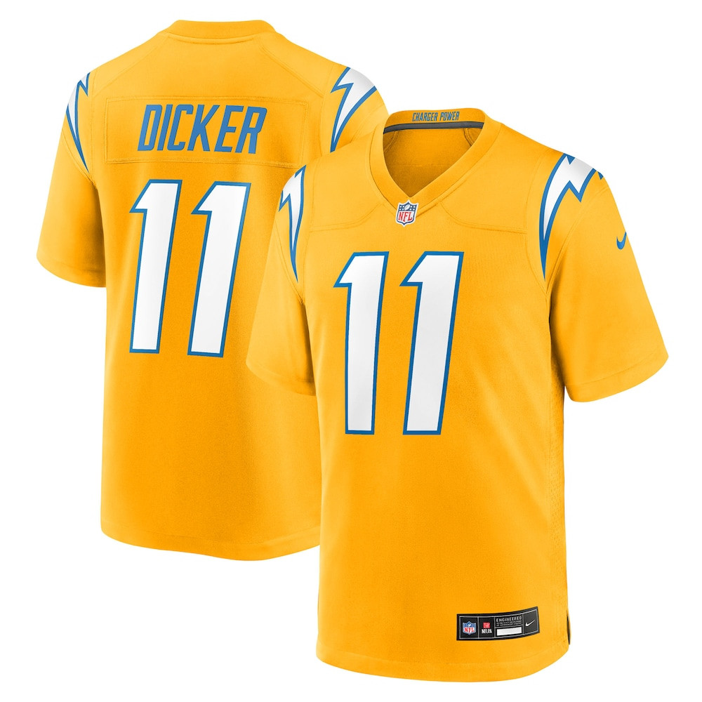 Los Angeles Chargers Merch - Men's Cameron Dicker Alternate Game Jersey, Gold - Football Gift Ideas For Men 1 - Unicasport Los Angeles Chargers Merch - Men's Cameron Dicker Alternate Game Jersey, Gold - Football Gift Ideas For Men