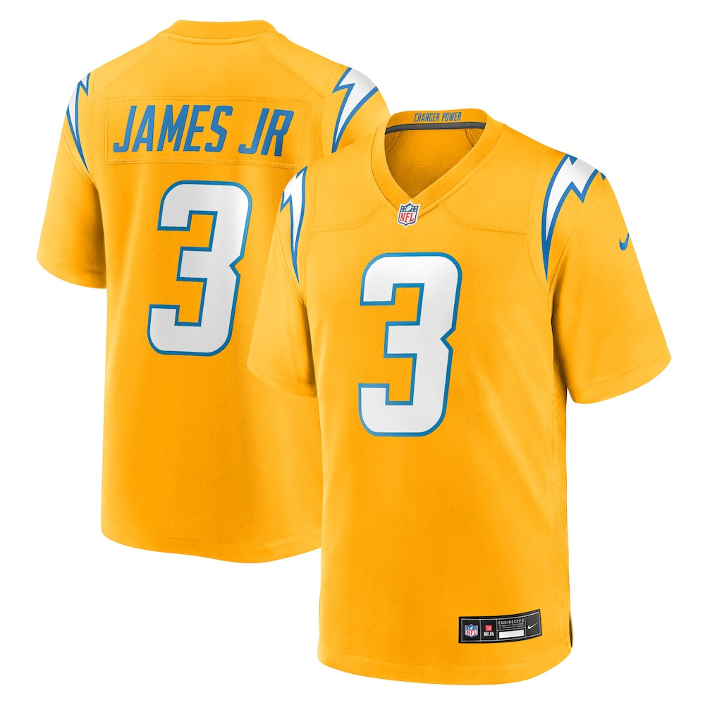 Los Angeles Chargers Merch - Men's Derwin James Jr. Alternate Charger Power Jersey, Gold - Football Gifts For Him