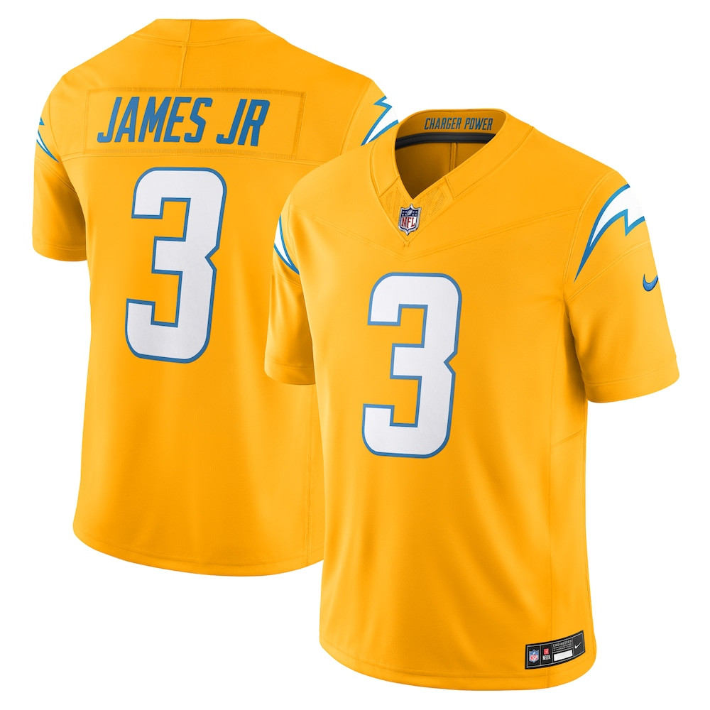 Los Angeles Chargers Merch - Men's Derwin James Jr. Alternate Charger Power Vapor F.U.S.E. Limited Jersey, Gold - Football Present Ideas