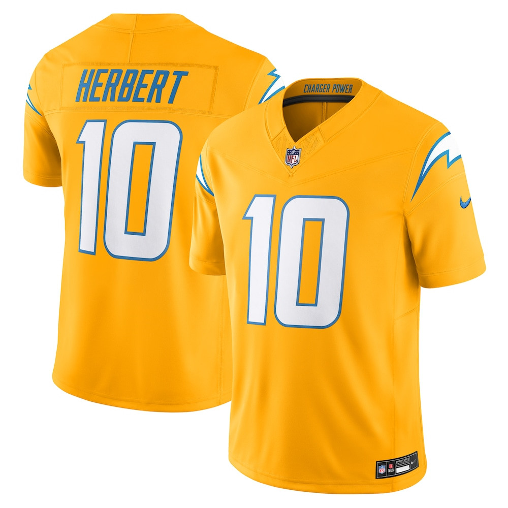 Los Angeles Chargers Merch - Men's Justin Herbert Alternate Charger Power Vapor F.U.S.E. Limited Jersey, Gold - Football Gifts For Him 1 - Unicasport Los Angeles Chargers Merch - Men's Justin Herbert Alternate Charger Power Vapor F.U.S.E. Limited Jersey, Gold - Football Gifts For Him