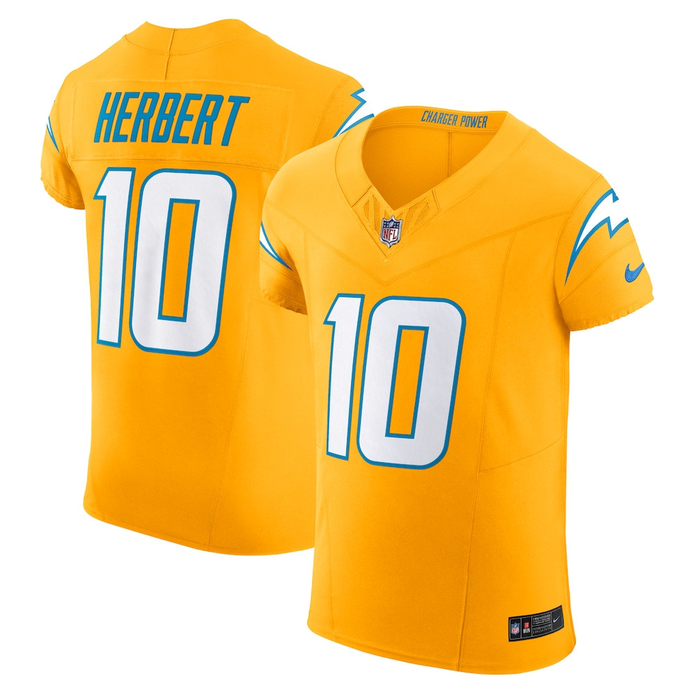 Los Angeles Chargers Merch - Men's Justin Herbert Alternate Vapor F.U.S.E. Elite Jersey, Gold 1 - Unicasport Los Angeles Chargers Merch - Men's Justin Herbert Alternate Vapor F.U.S.E. Elite Jersey, Gold