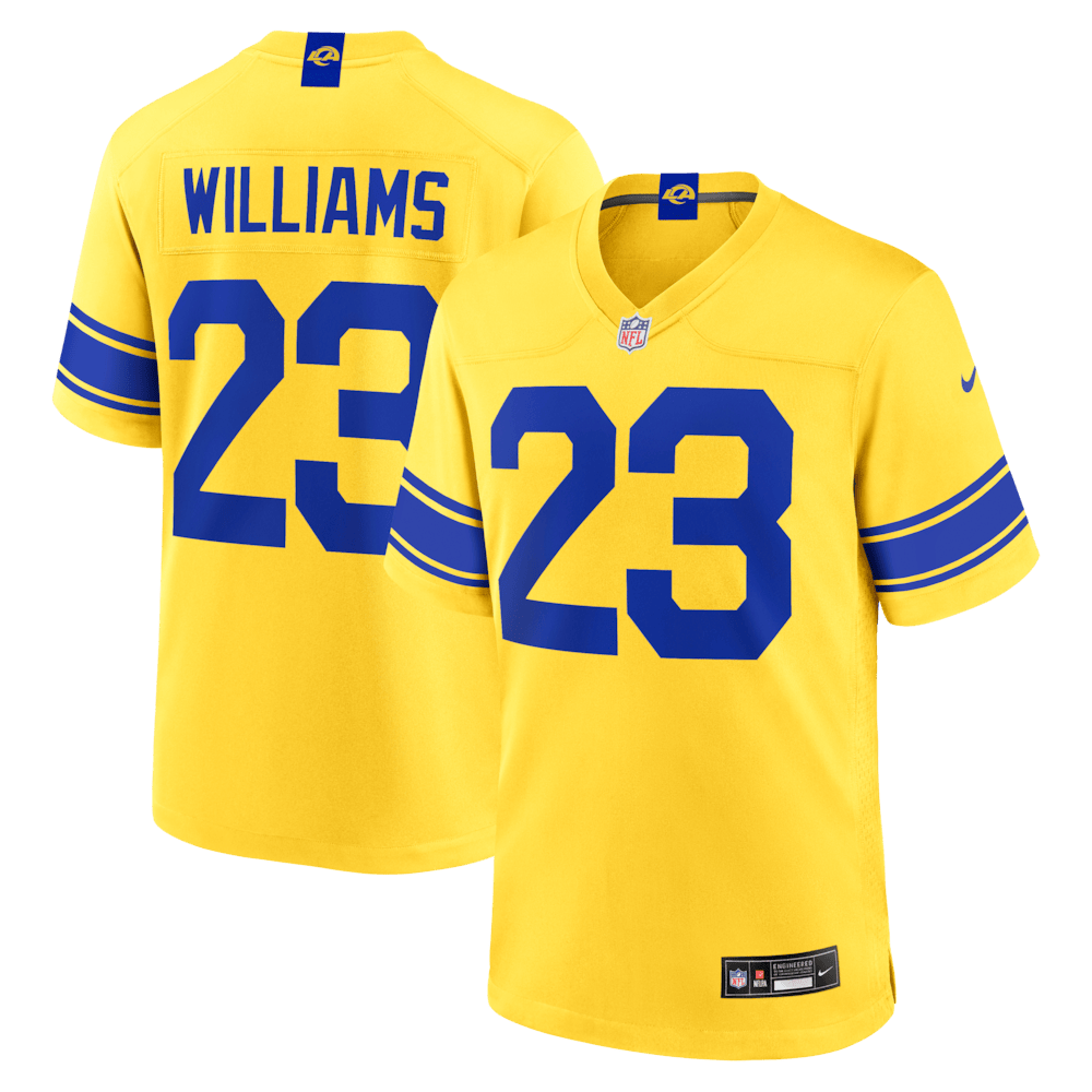Los Angeles Rams Merch - Men's Kyren Williams Classic Sol Game Jersey - Best Football Gifts For Adults 1 - Unicasport Los Angeles Rams Merch - Men's Kyren Williams Classic Sol Game Jersey - Best Football Gifts For Adults