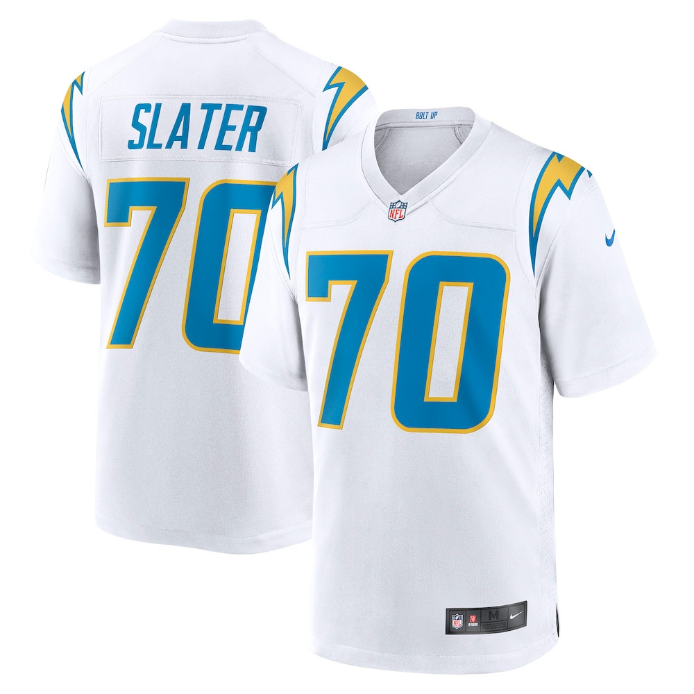 Los Angeles Chargers Merch - Men's Rashawn Slater Game Jersey, White 1 - Unicasport Los Angeles Chargers Merch - Men's Rashawn Slater Game Jersey, White