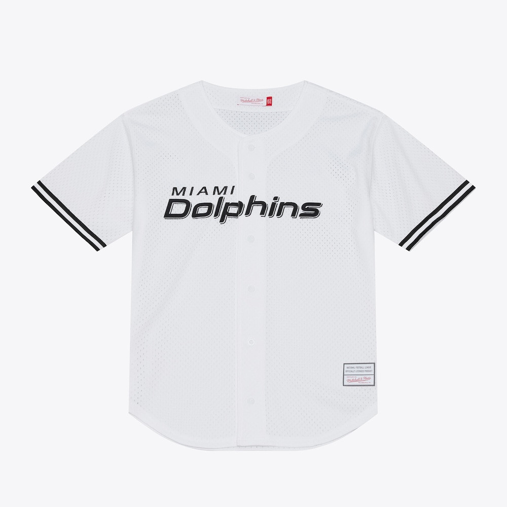 Miami Dolphins Merch - Men's Monochrome Mesh Full-Button Baseball Jersey, White - Best Gift For A Football Lover 1 - Unicasport Miami Dolphins Merch - Men's Monochrome Mesh Full-Button Baseball Jersey, White - Best Gift For A Football Lover