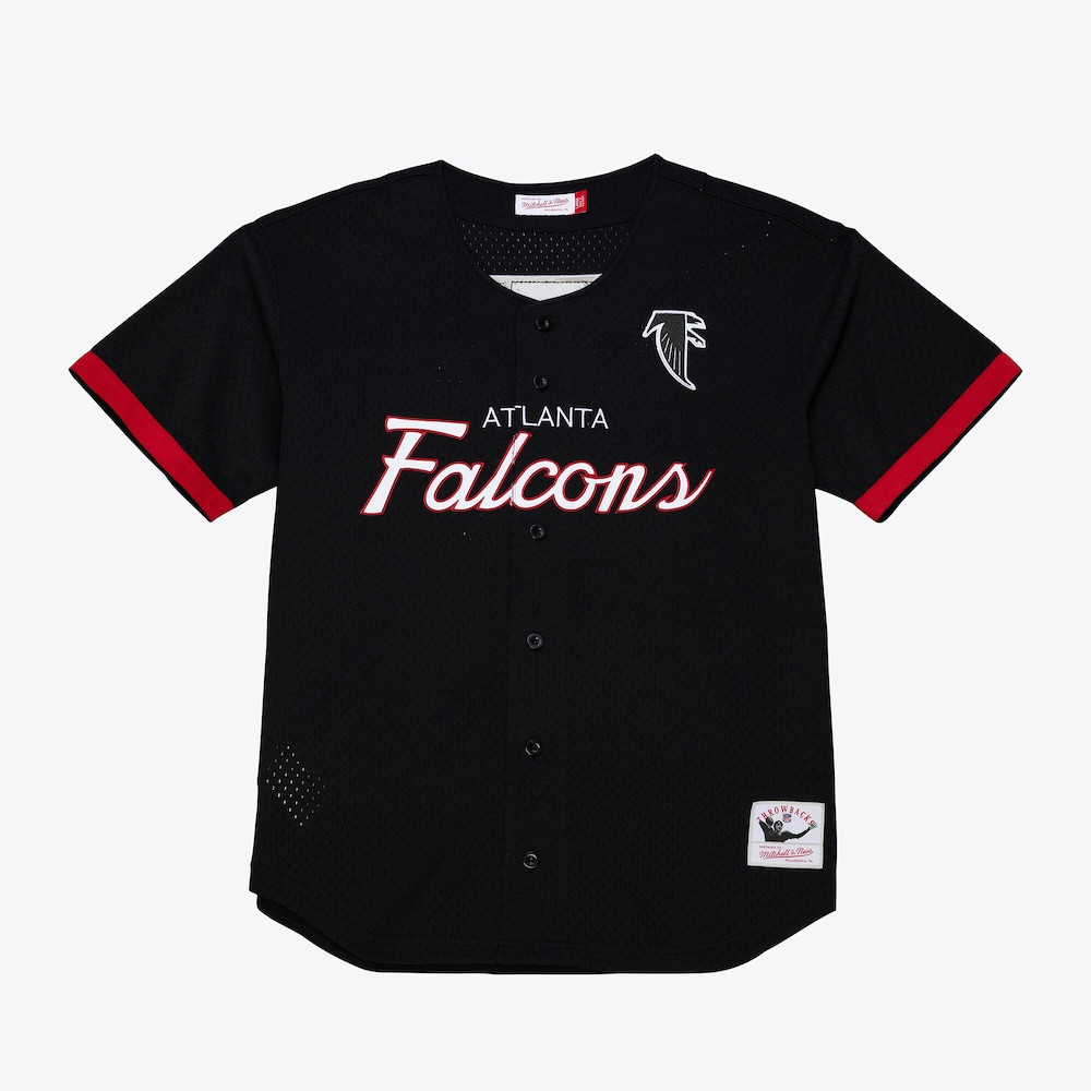 Atlanta Falcons Merch - Men's Head Coach Mesh Full-Button Fashion Jersey, Black 1 - Unicasport Atlanta Falcons Merch - Men's Head Coach Mesh Full-Button Fashion Jersey, Black