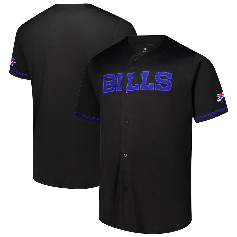 Buffalo Bills Merch - Men's Fanatics Pop Full-Button Jersey, Black 1 - Unicasport Buffalo Bills Merch - Men's Fanatics Pop Full-Button Jersey, Black