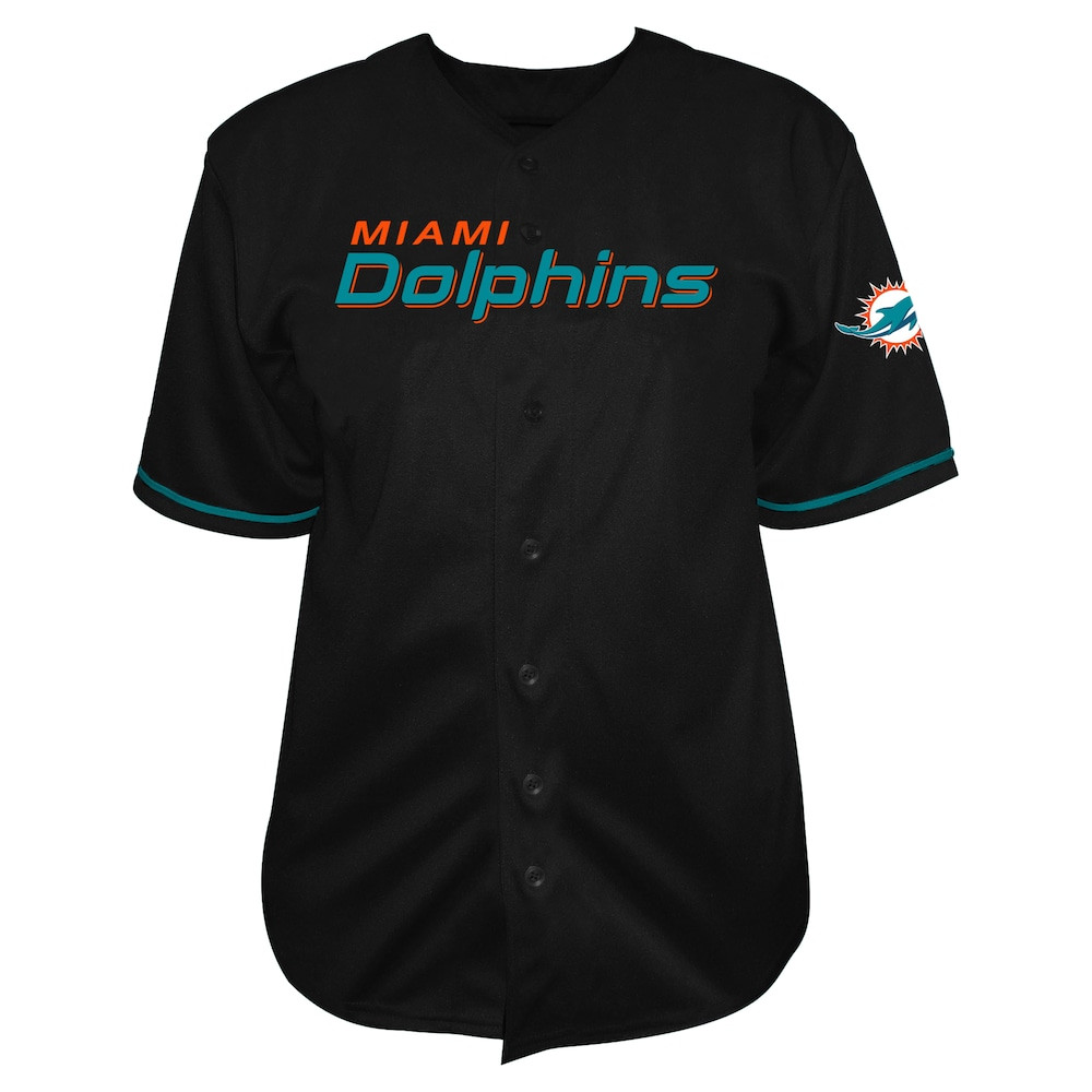 Miami Dolphins Merch - Men's Profile Pop Full-Button Jersey, Big & Tall, Black - Football Christmas Gifts 1 - Unicasport Miami Dolphins Merch - Men's Profile Pop Full-Button Jersey, Big & Tall, Black - Football Christmas Gifts