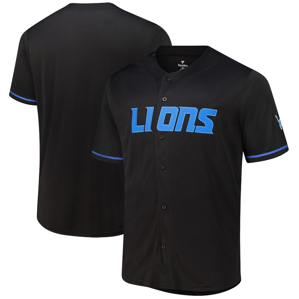 Detroit Lions Merch - Men's Fanatics Pop Full-Button Jersey, Black - Cool Gifts For Football Fans 1 - Unicasport Detroit Lions Merch - Men's Fanatics Pop Full-Button Jersey, Black - Cool Gifts For Football Fans