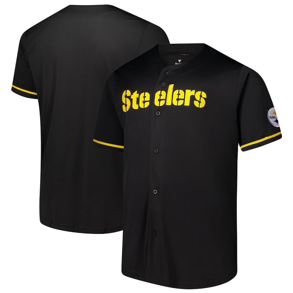 Pittsburgh Steelers Merch - Men's Fanatics Pop Full-Button Jersey, Black - Great Football Gifts 1 - Unicasport Pittsburgh Steelers Merch - Men's Fanatics Pop Full-Button Jersey, Black - Great Football Gifts