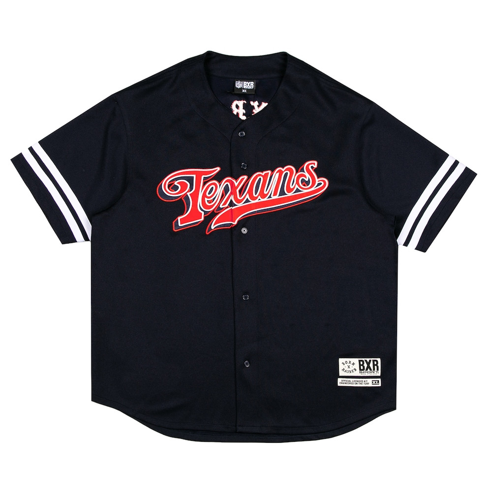 Houston Texans Merch - Unisex Born x Raised Baseball Fashion Jersey, Navy 1 - Unicasport Houston Texans Merch - Unisex Born x Raised Baseball Fashion Jersey, Navy