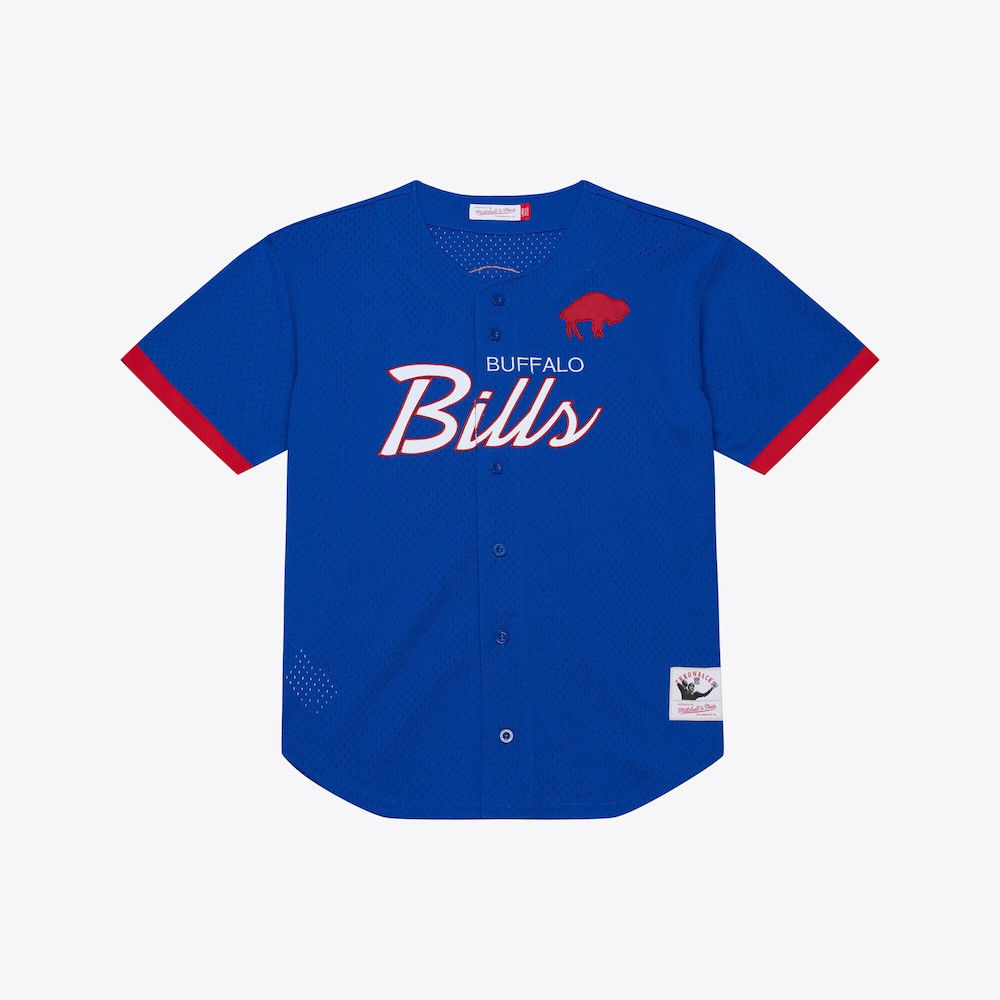 Buffalo Bills Merch - Men's Royal Head Coach Mesh Full-Button Fashion Jersey 1 - Unicasport Buffalo Bills Merch - Men's Royal Head Coach Mesh Full-Button Fashion Jersey