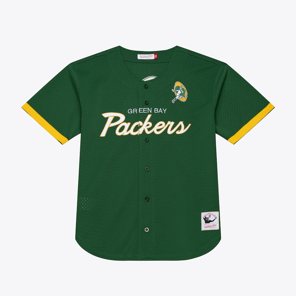 Green Bay Packers Merch - Men's Head Coach Mesh Full-Button Fashion Jersey, Green 1 - Unicasport Green Bay Packers Merch - Men's Head Coach Mesh Full-Button Fashion Jersey, Green