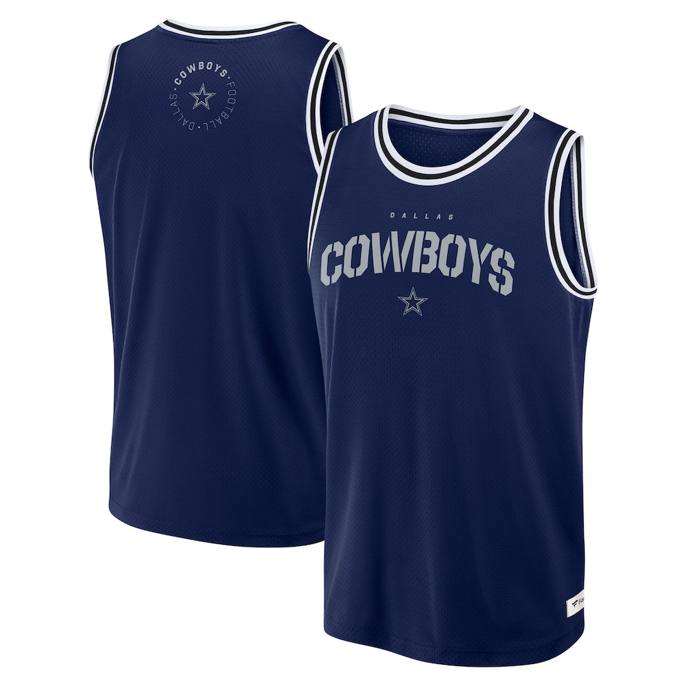 Dallas Cowboys Merch - Men's Fanatics Elements Future Ground Jersey Tank Top, Navy 1 - Unicasport Dallas Cowboys Merch - Men's Fanatics Elements Future Ground Jersey Tank Top, Navy