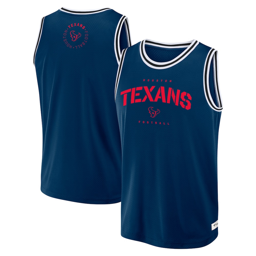 Houston Texans Merch - Men's Fanatics Elements Future Ground Jersey Tank Top, Navy 1 - Unicasport Houston Texans Merch - Men's Fanatics Elements Future Ground Jersey Tank Top, Navy