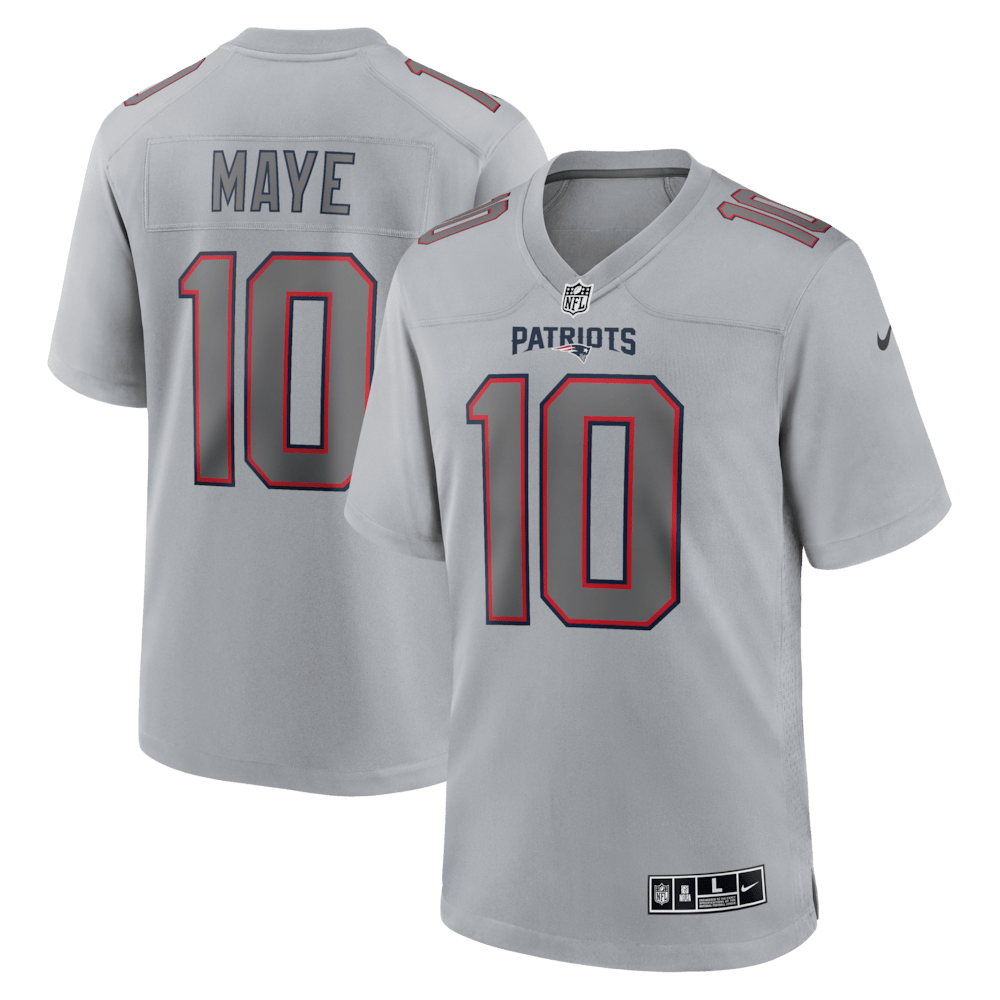 New England Patriots Merch - Men's Drake Maye Gray Atmosphere Fashion Game Jersey 1 - Unicasport New England Patriots Merch - Men's Drake Maye Gray Atmosphere Fashion Game Jersey