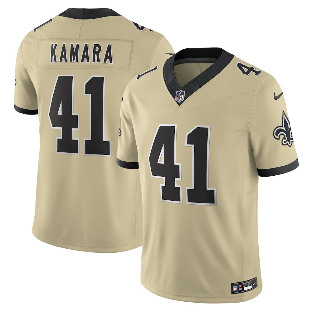New Orleans Saints Merch - Men's Alvin Kamara Alternate Gameday Golds Alternate Vapor F.U.S.E. Limited Jersey, Gold - Best Gift For A Football Lover 1 - Unicasport New Orleans Saints Merch - Men's Alvin Kamara Alternate Gameday Golds Alternate Vapor F.U.S.E. Limited Jersey, Gold - Best Gift For A Football Lover