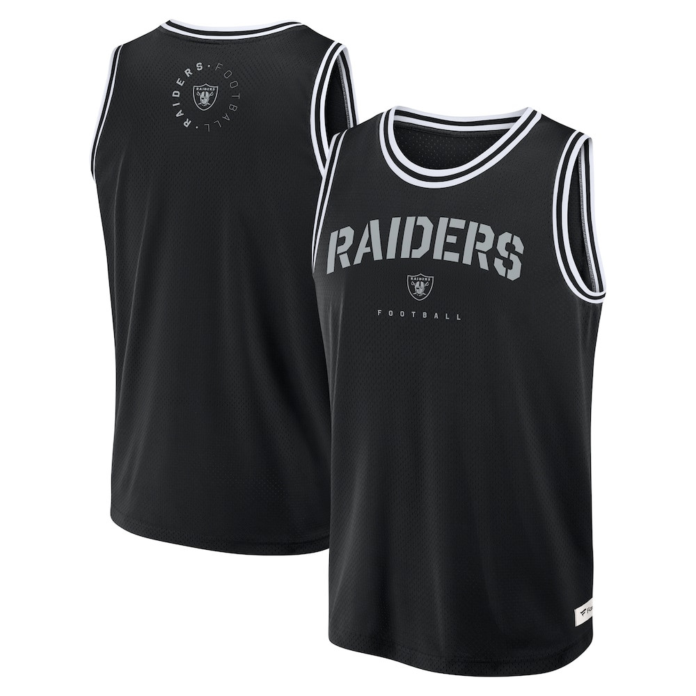 Las Vegas Raiders Merch - Men's Fanatics Elements Future Ground Jersey Tank Top, Black - American Football Presents 1 - Unicasport Las Vegas Raiders Merch - Men's Fanatics Elements Future Ground Jersey Tank Top, Black - American Football Presents