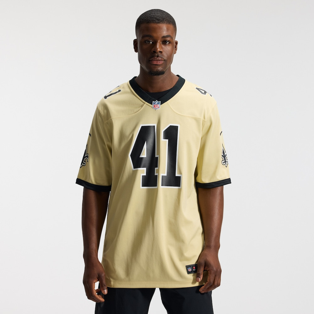 New Orleans Saints Merch - Men's Alvin Kamara Gameday Golds Alternate Jersey, Gold - Football Gift Ideas For Men 1 - Unicasport New Orleans Saints Merch - Men's Alvin Kamara Gameday Golds Alternate Jersey, Gold - Football Gift Ideas For Men