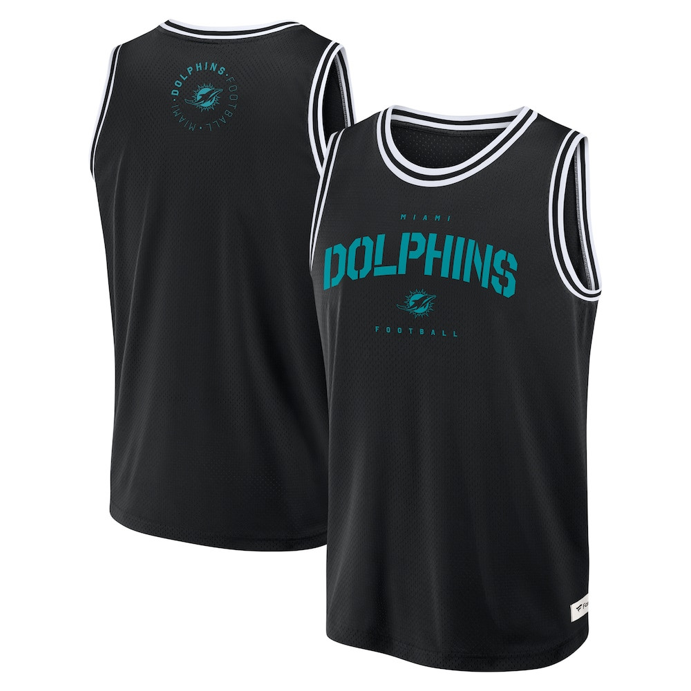 Miami Dolphins Merch - Men's Fanatics Elements Future Ground Jersey Tank Top, Black 1 - Unicasport Miami Dolphins Merch - Men's Fanatics Elements Future Ground Jersey Tank Top, Black