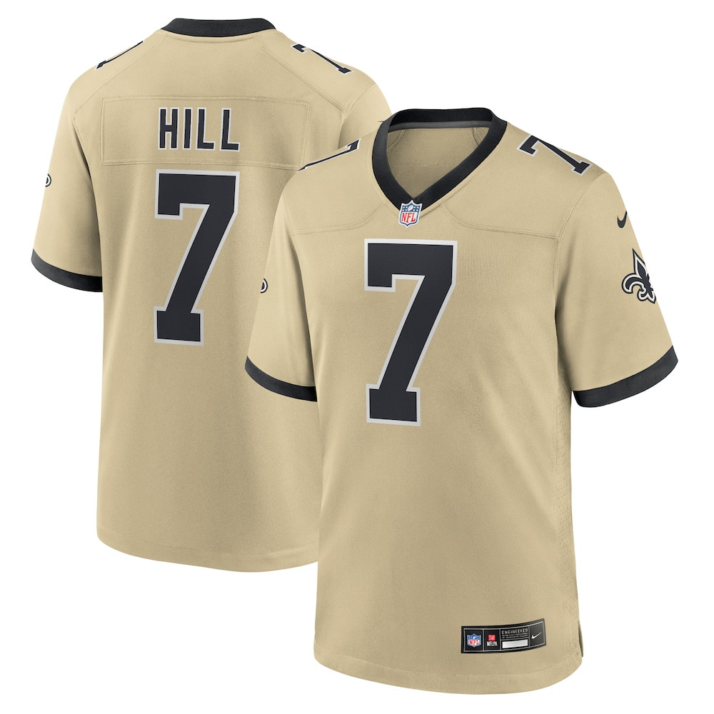 New Orleans Saints Merch - Men's Taysom Hill Gameday Golds Alternate Jersey, Gold 1 - Unicasport New Orleans Saints Merch - Men's Taysom Hill Gameday Golds Alternate Jersey, Gold