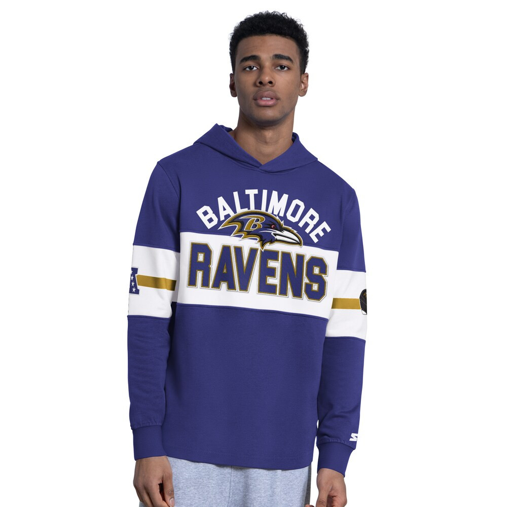 Baltimore Ravens Merch - Men's Purple Fullback Jersey Hoodie - Starter 1 - Unicasport Baltimore Ravens Merch - Men's Purple Fullback Jersey Hoodie - Starter