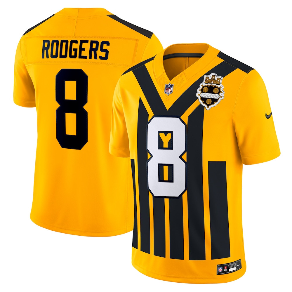 Pittsburgh Steelers Merch - Men's Aaron Rodgers Alternate Vapor F.U.S.E. Limited Jersey, Gold 1 - Unicasport Pittsburgh Steelers Merch - Men's Aaron Rodgers Alternate Vapor F.U.S.E. Limited Jersey, Gold